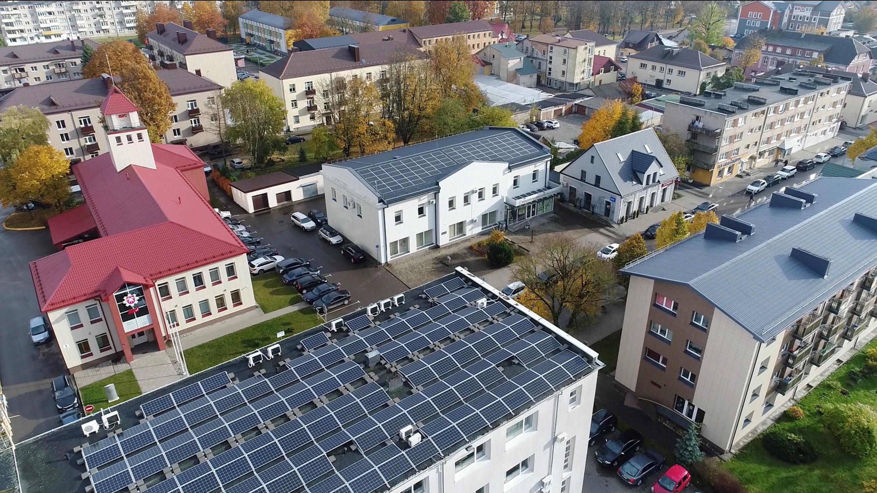 District in Taurage equipped with solar panels