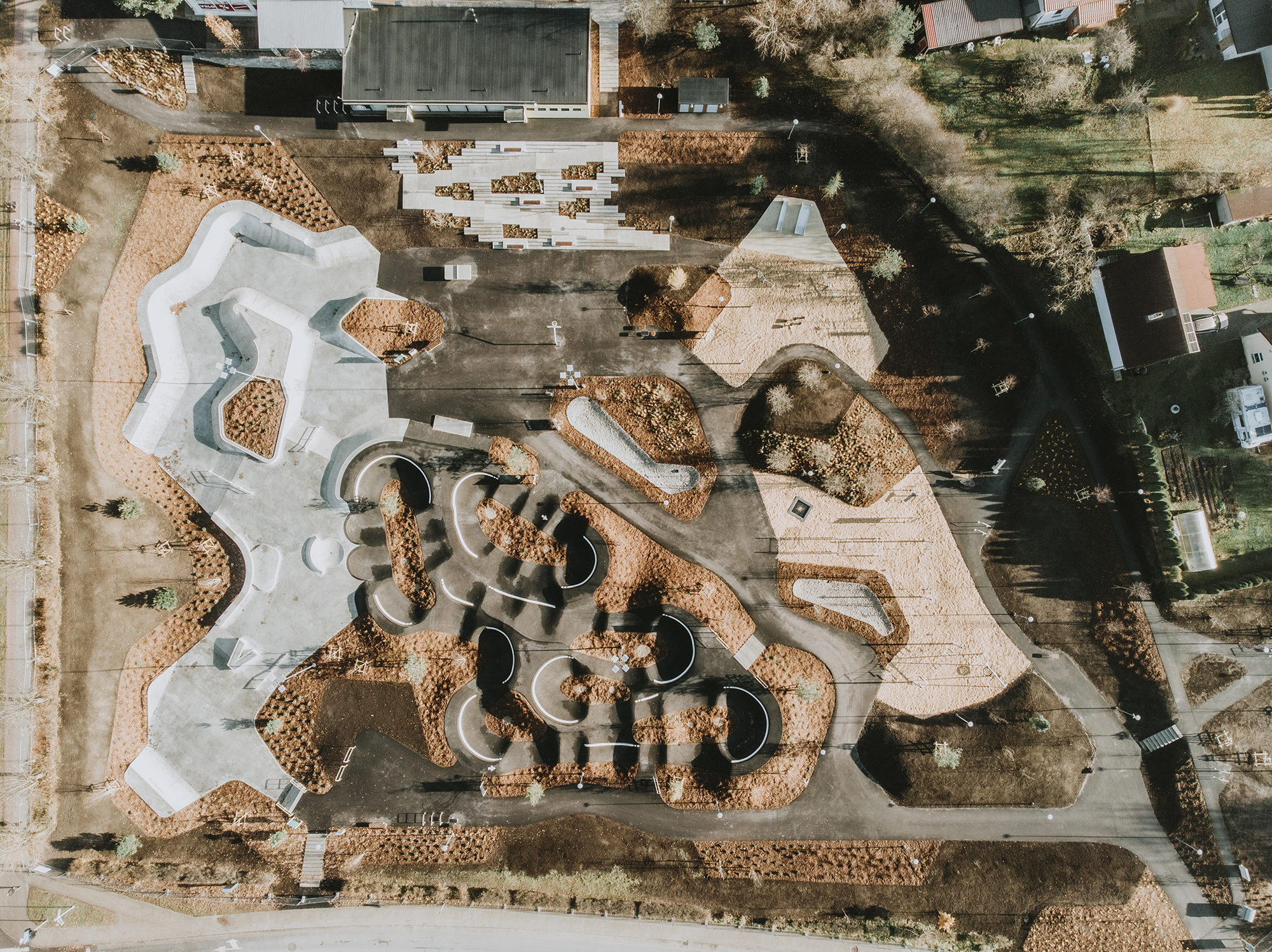Skate park in Valmiera from above
