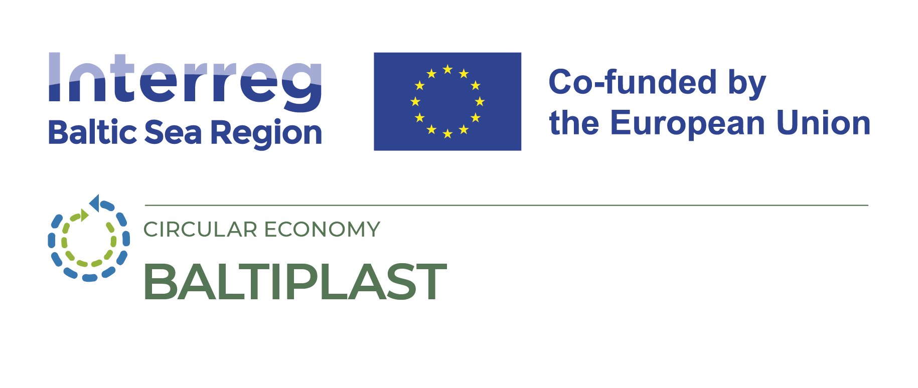 Baltiplast logo with the flag of EU