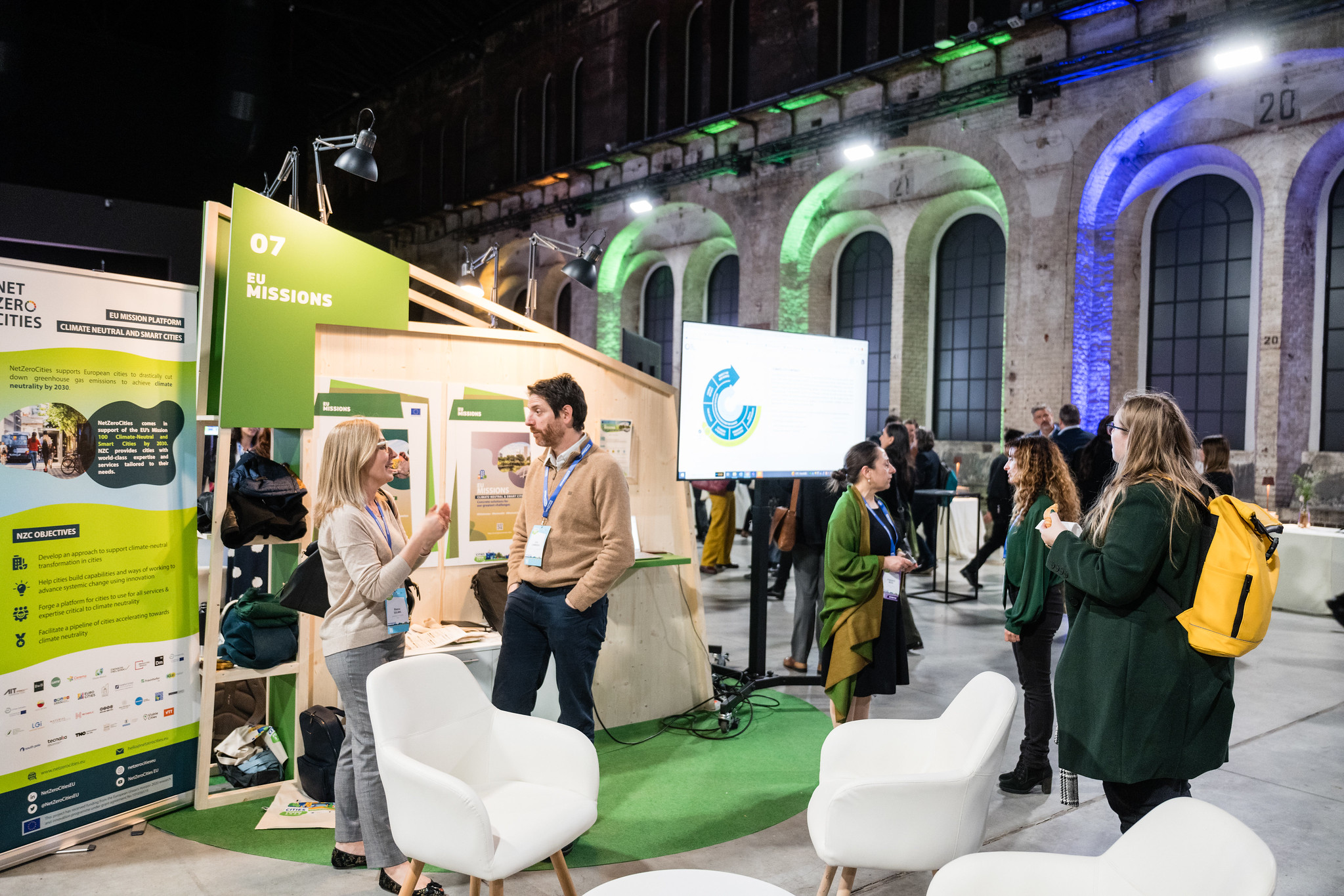 Networking booths at the Cities Forum