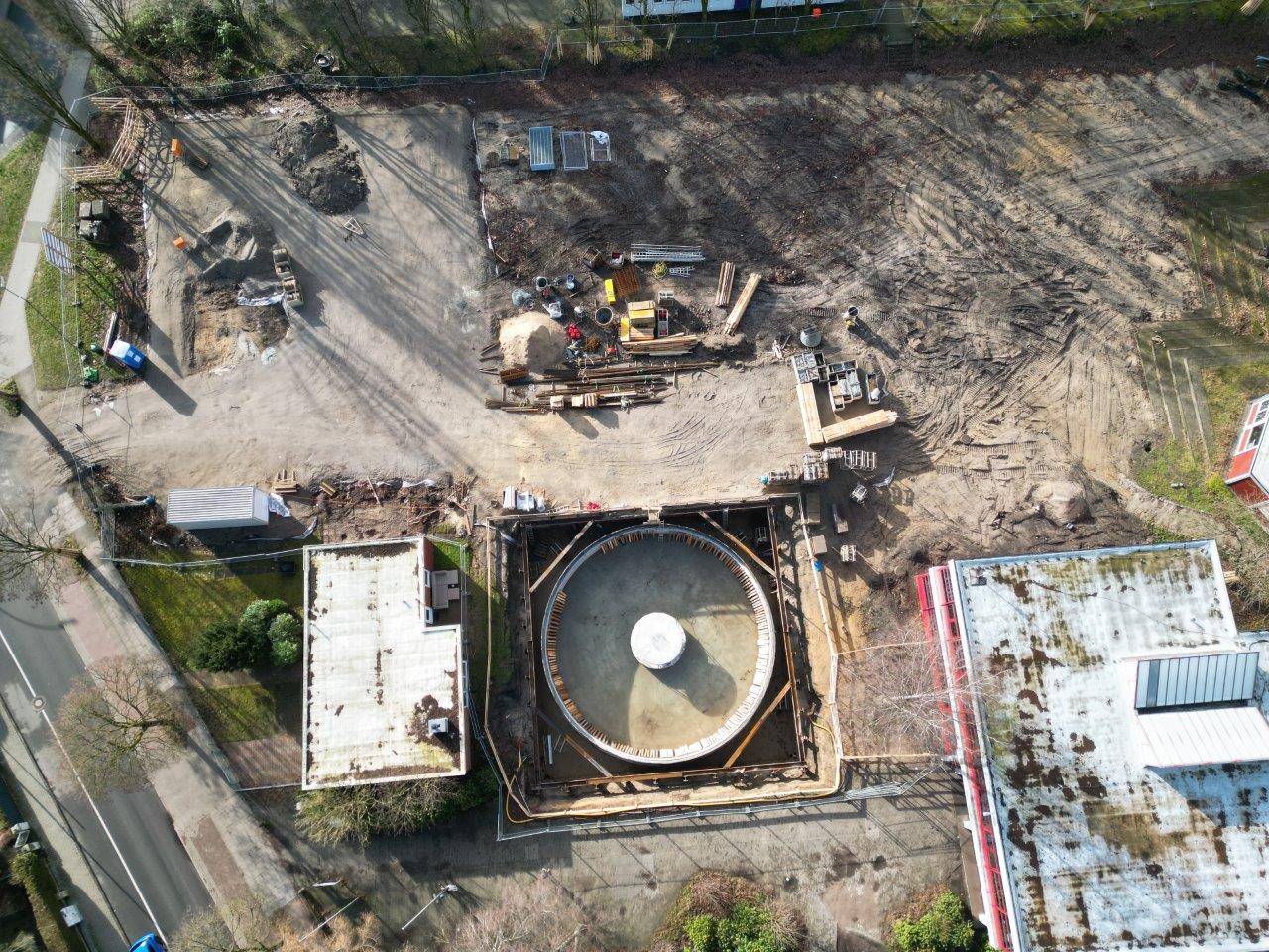 Aerial view on the energy-efficient school refurbishment project in Norderstedt