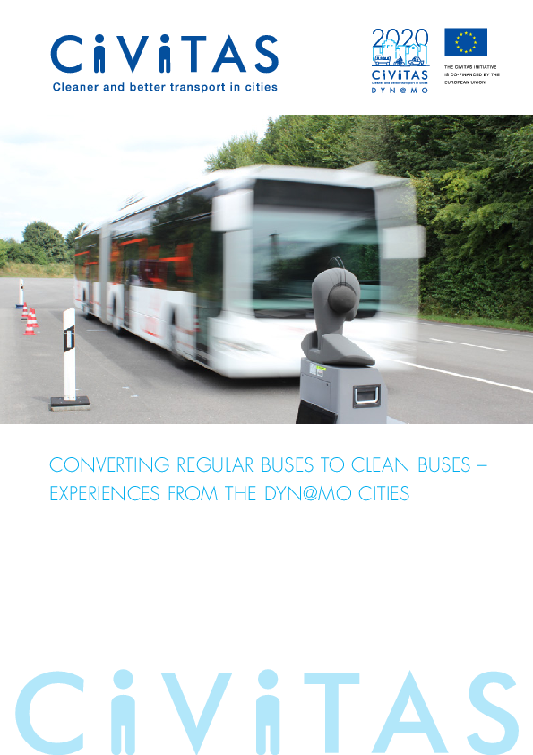 Publication cover with a bus