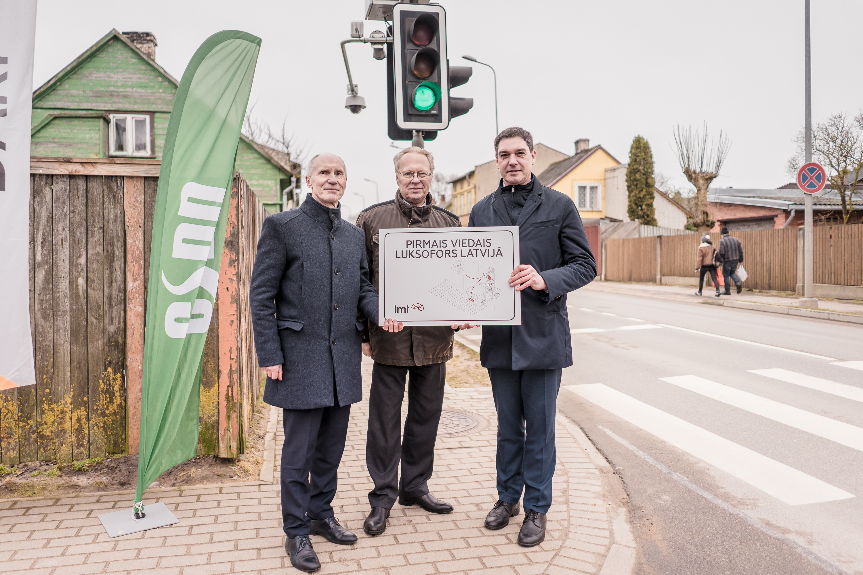City officials inaugurating the road safety project