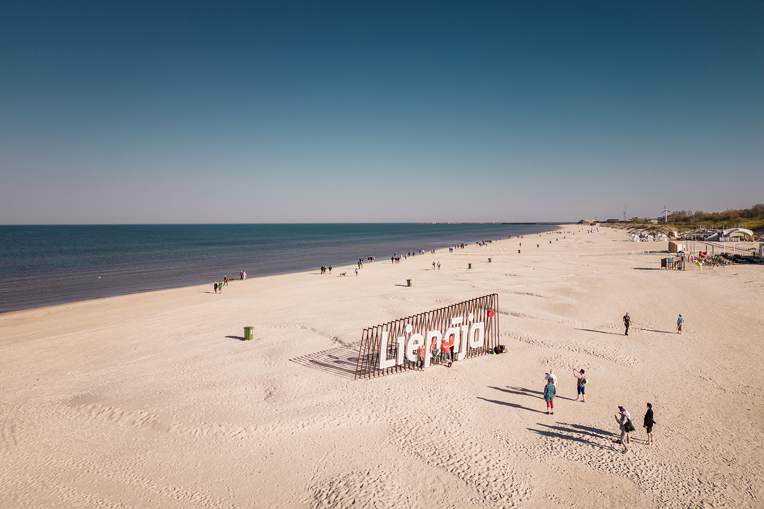 Liepaja sandy beach and view to the sea.