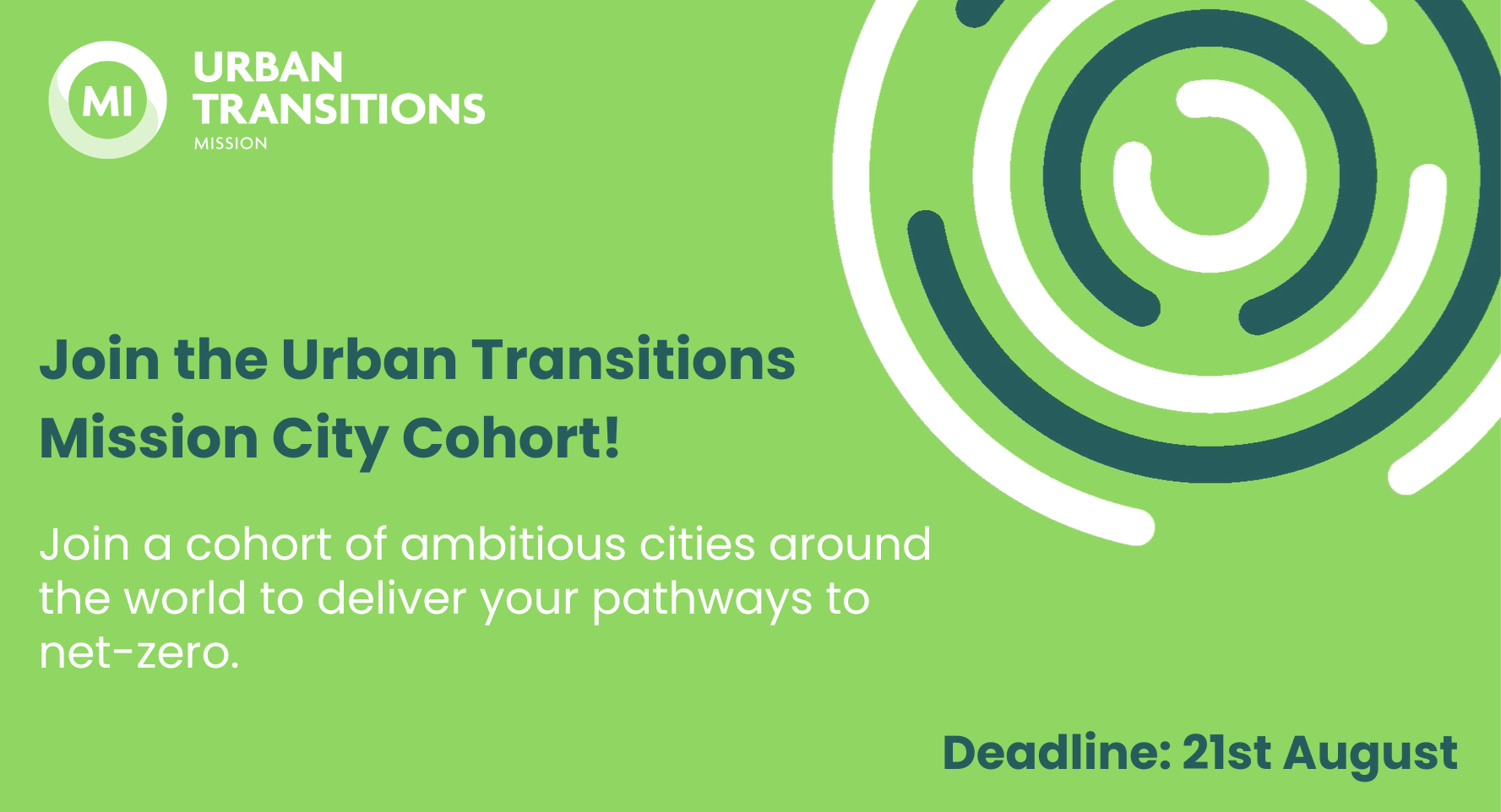 Banner for joining the Urban Transition Mission
