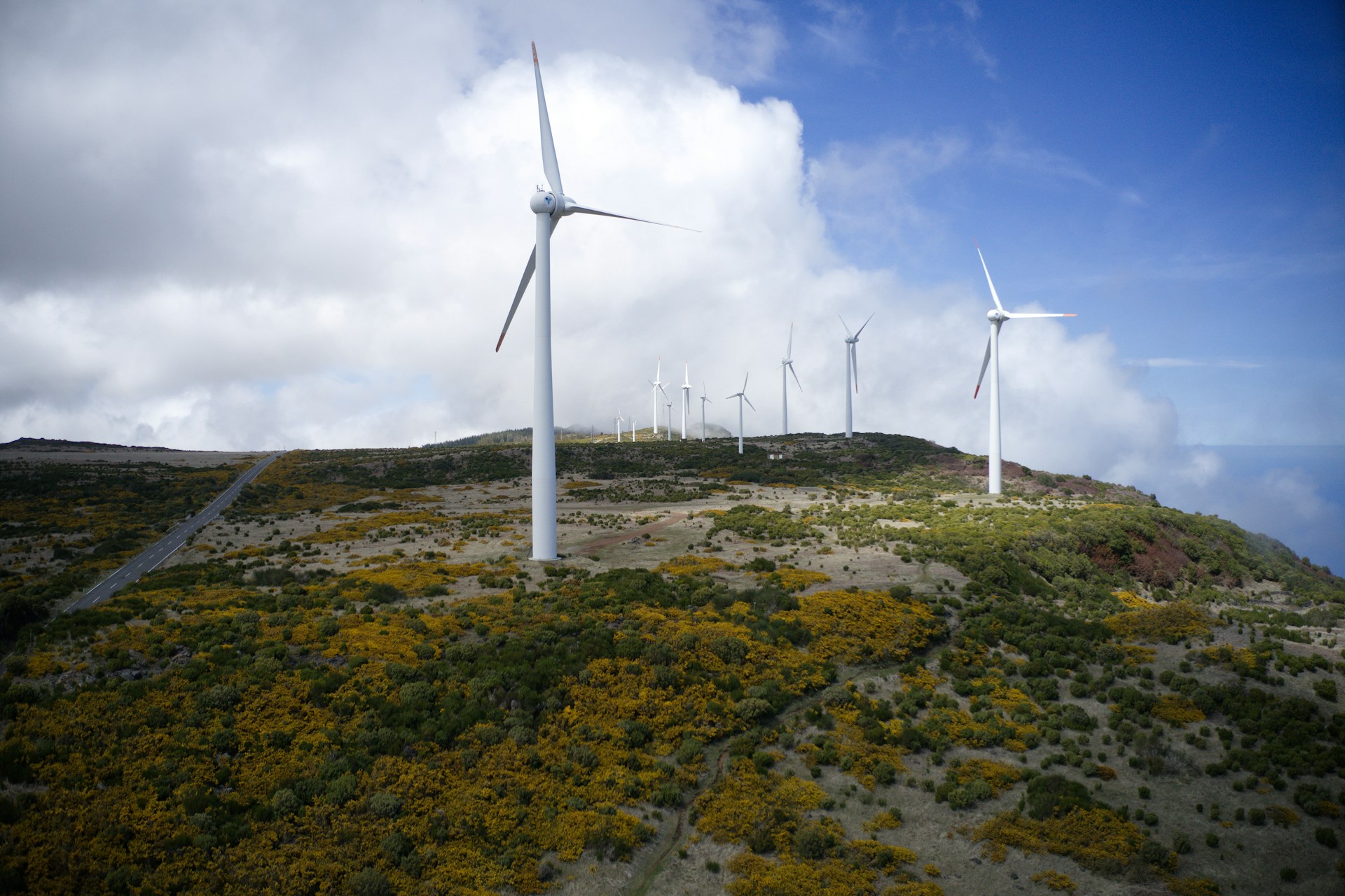 Wind turbines on the hill