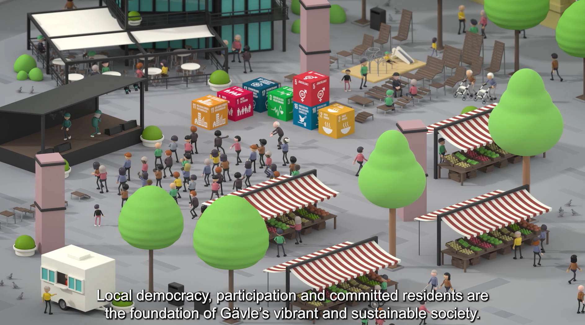 Screenshot from the video The Good Life in Gävle 2030