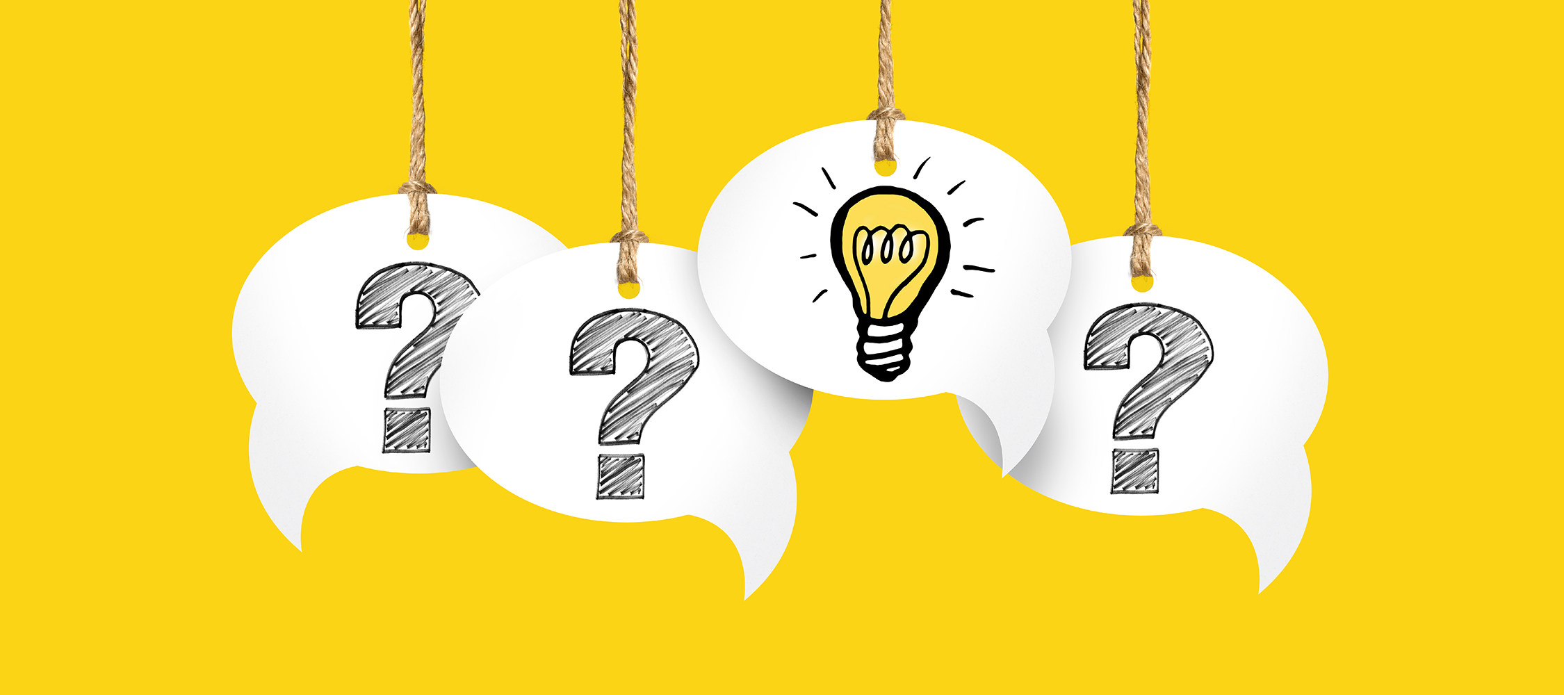 Yellow banner with ideas