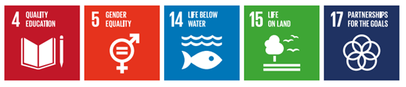UN SDGs 4, 5, 14, 15, 17
