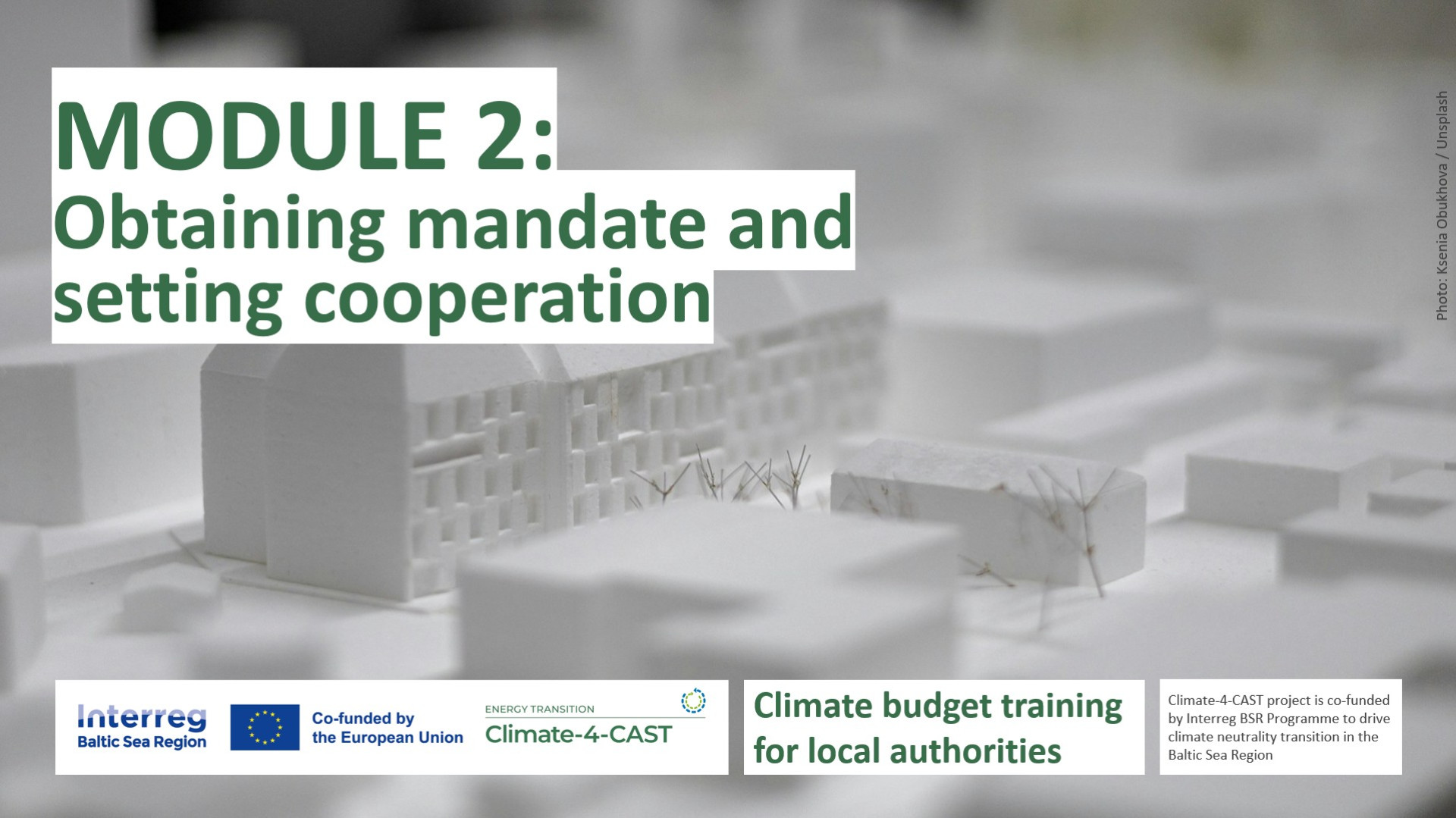 Banner of the module 2 training