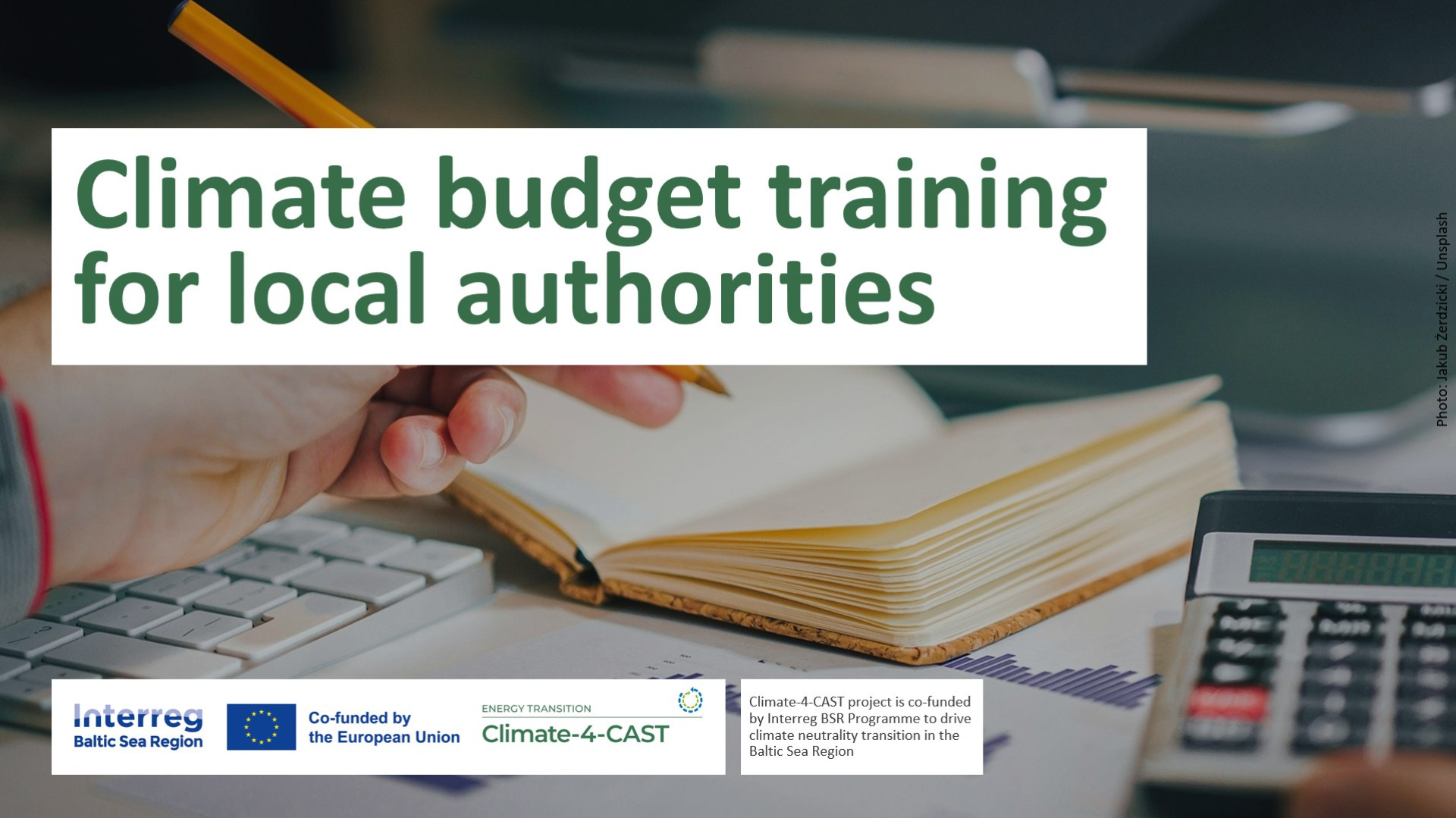 Banner of the climate budget training course