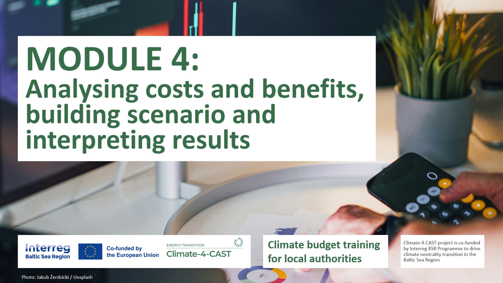 Banner of the Module 4 in the Climate budget training course