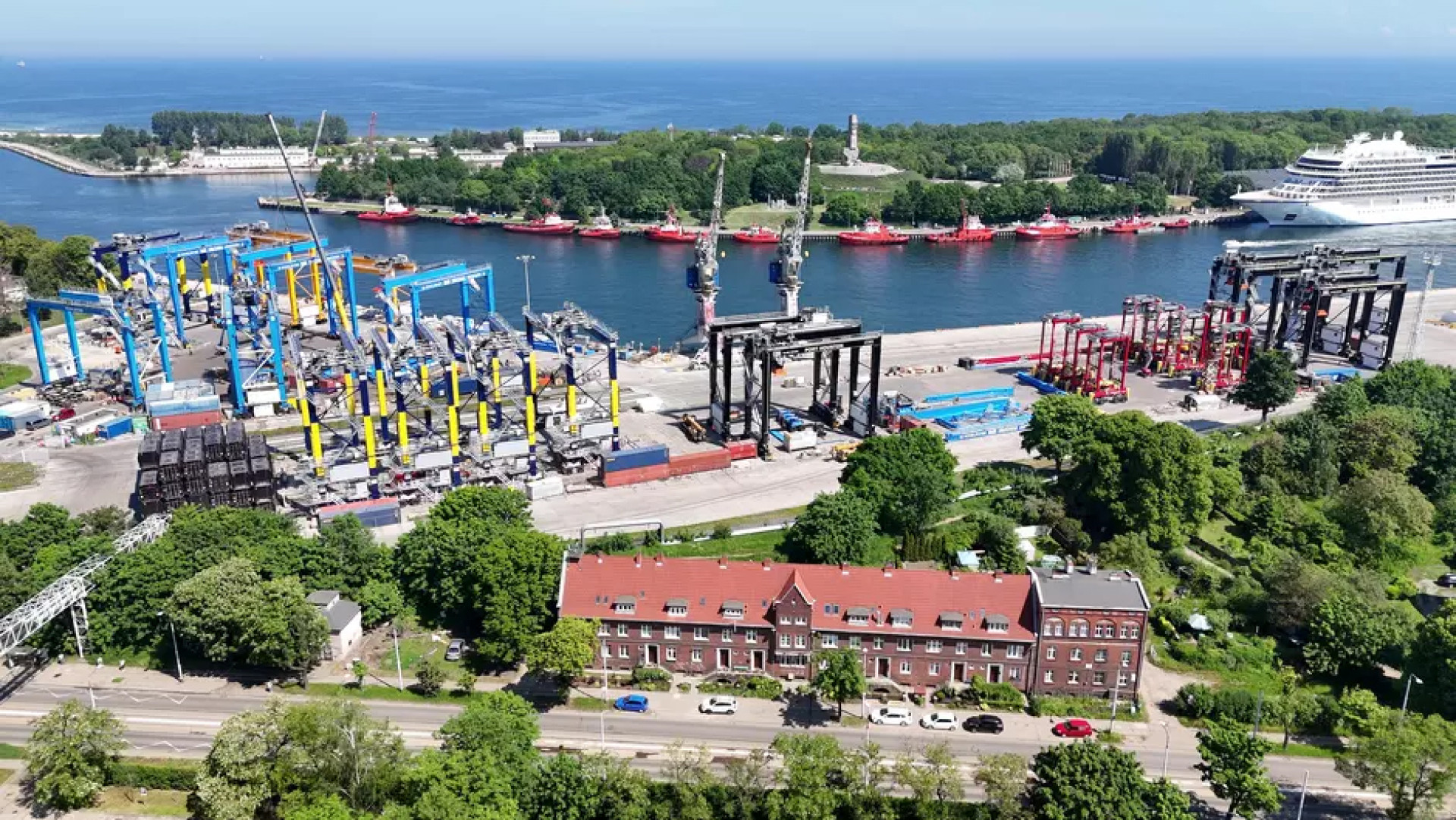 Aerial view on Gdansk seaside area