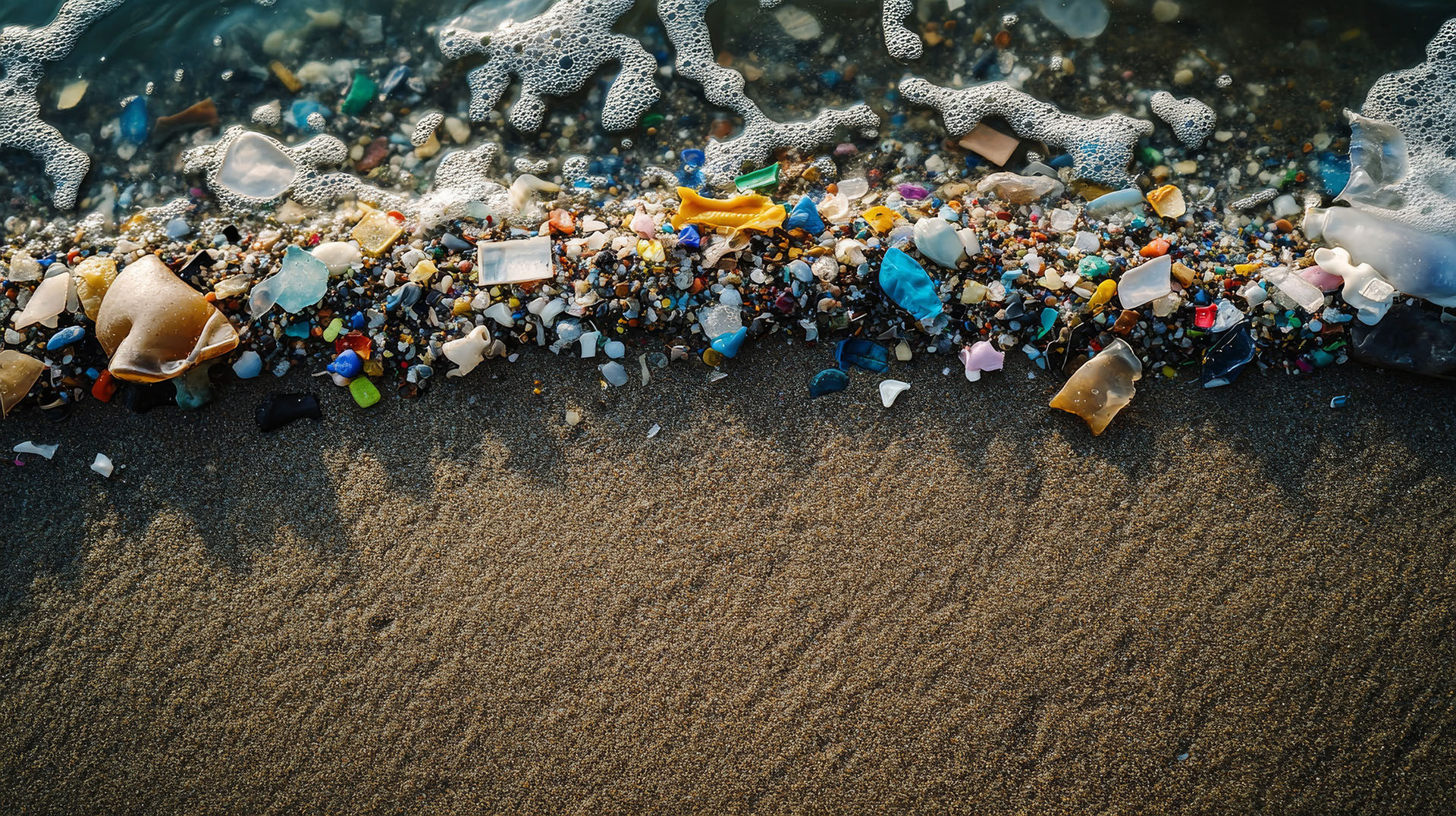Plastic waste on the beach