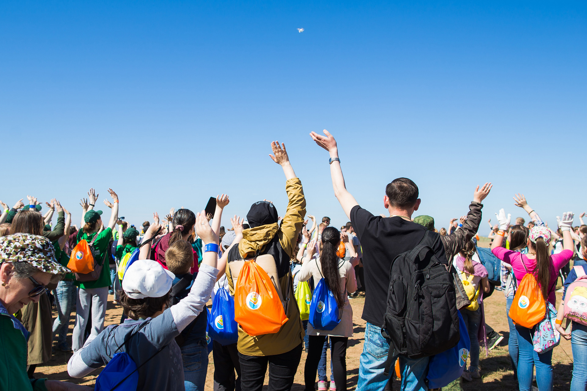 Students participating in a marine litter campaign