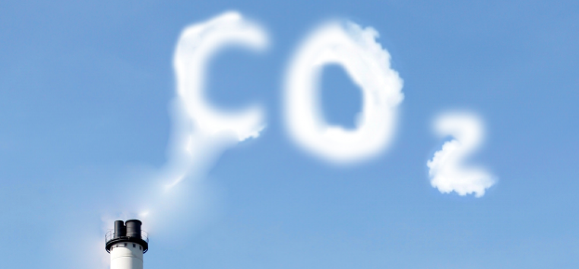 CO2 written in clouds in the sky