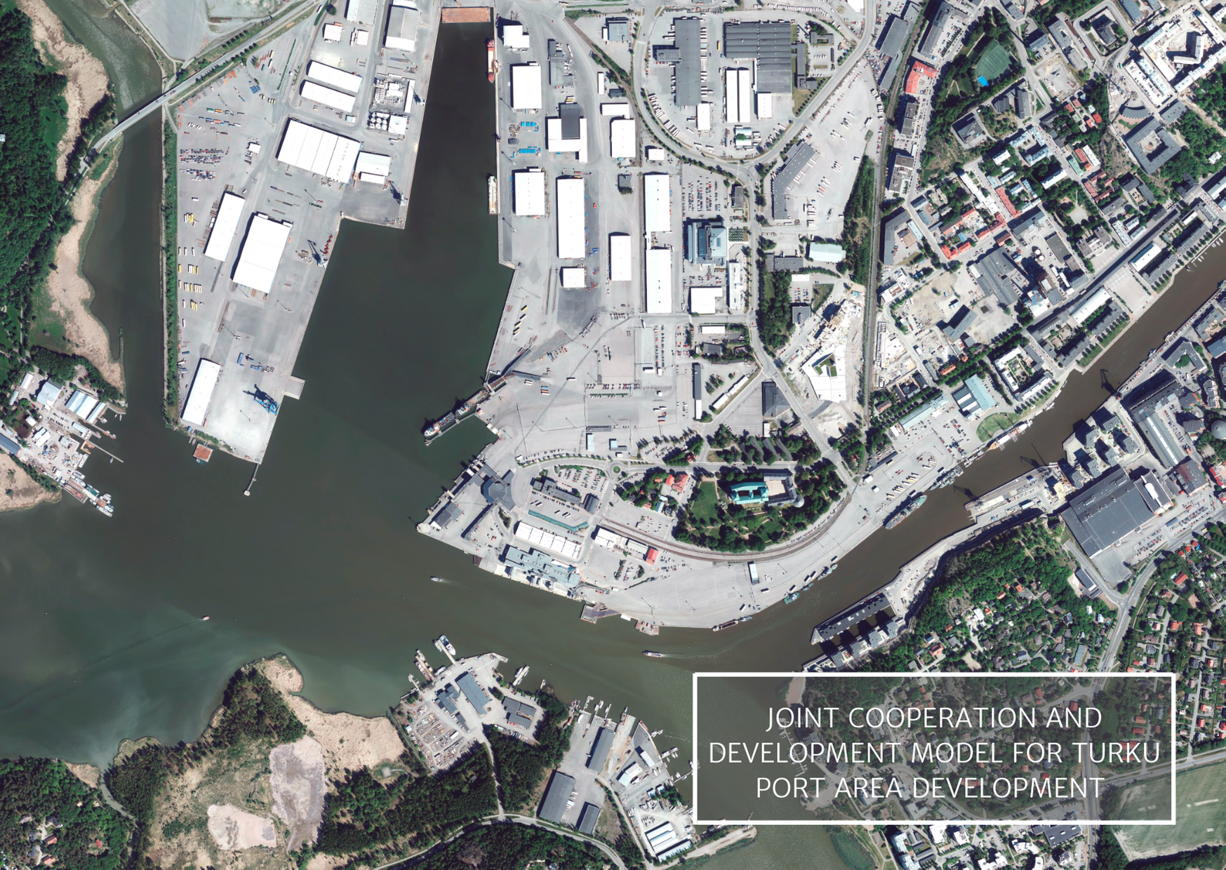 Turku port area view from above