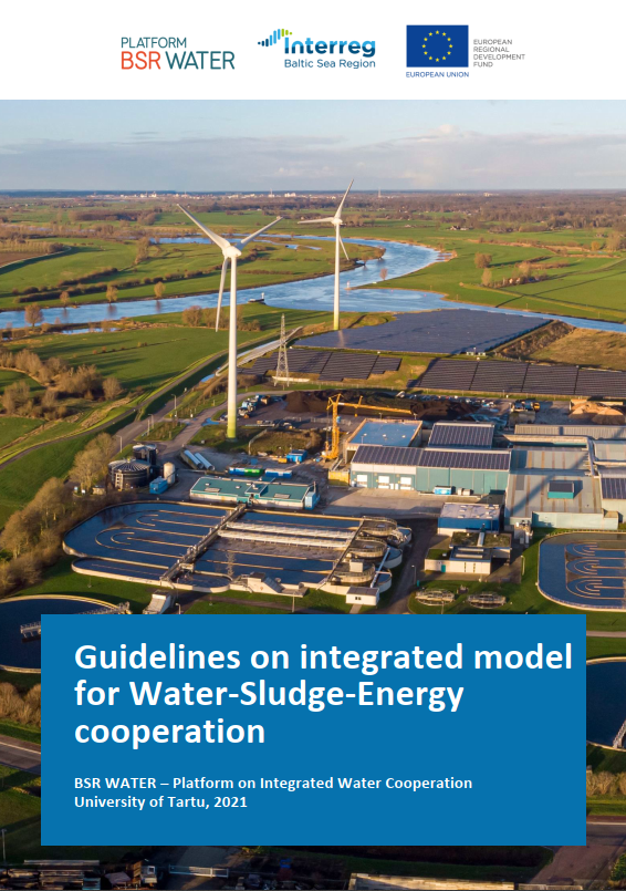 Cover of the publication with a WWTP equipped with the wind power